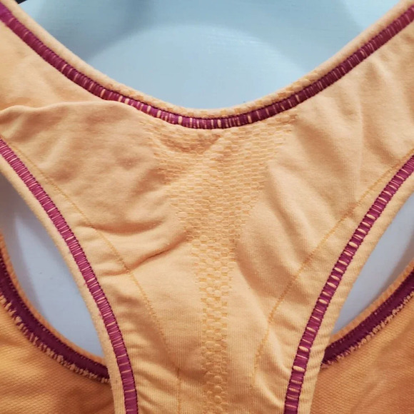 Champion Orange Contrast Stitch Medium Support Wireless Racerback Sports Bra L - Picture 6 of 7